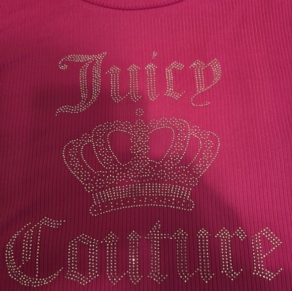 Juicy Couture Hot Pink Rhinestone Logo Tee - Picture 3 of 4
